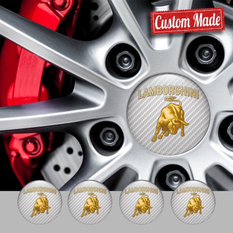 Lamborghini Emblems for Wheel Center Caps Light Carbon