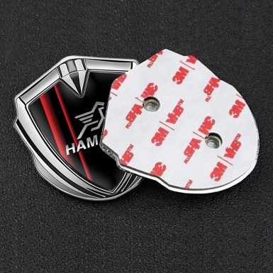 Hamann Emblem Trunk Badge Silver Red Stripes Chrome Pegasus Logo