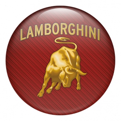 Lamborghini Emblems for Wheel Center Caps Red Carbon