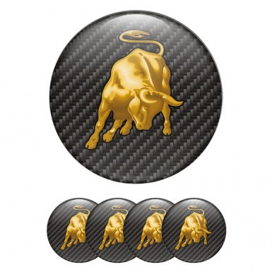 Lamborghini Emblem for Wheel Caps Carbon Bull Logo Edition
