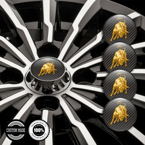 Lamborghini Emblem for Wheel Caps Carbon Bull Logo Edition