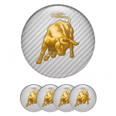 Lamborghini Emblem for Wheel Caps Light Carbon Bull Logo Edition
