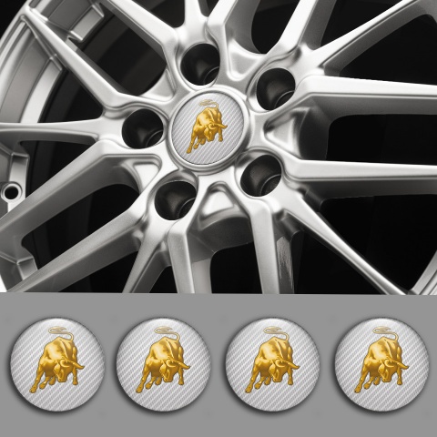 Lamborghini Emblem for Wheel Caps Light Carbon Bull Logo Edition