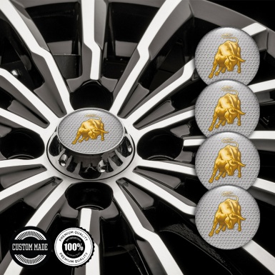 Lamborghini Emblem for Wheel Caps Honey Comb Bull Logo Edition