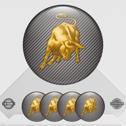 Lamborghini Emblem for Wheel Caps Carbon with Bull Logo