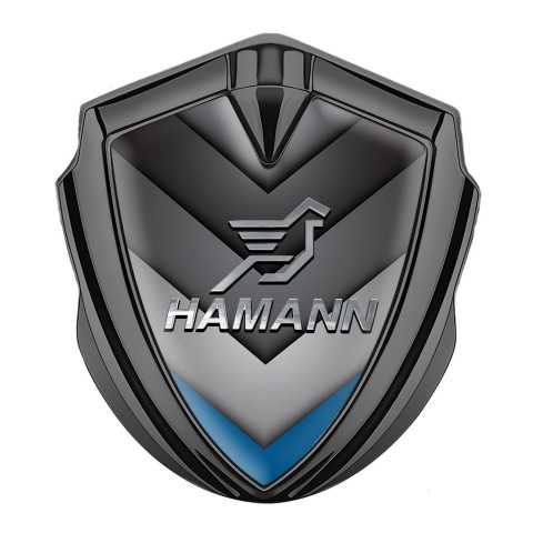 Hamann Emblem Ornament Graphite Blue Tip Chrome Pegasus Logo