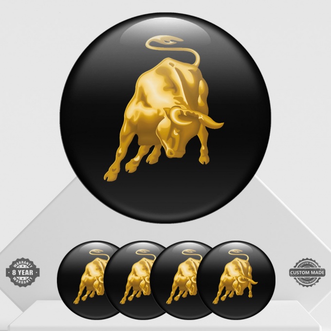 Lamborghini Emblem for Wheel Caps Black with Bull Logo