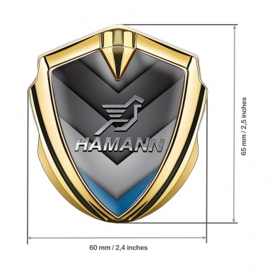 Hamann Emblem Ornament Gold Blue Tip Chrome Pegasus Logo
