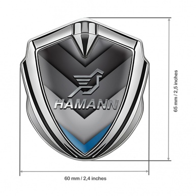 Hamann Emblem Ornament Silver Blue Tip Chrome Pegasus Logo