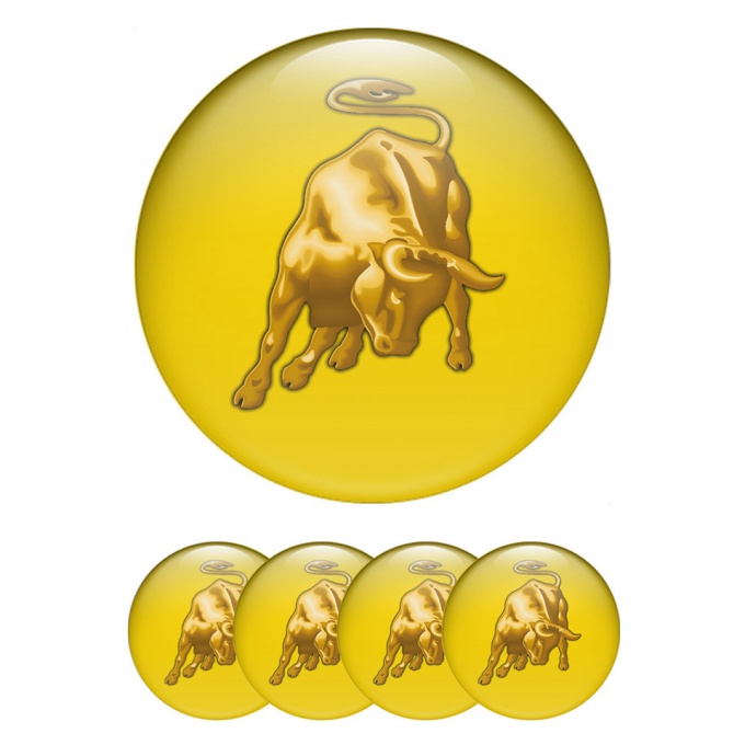 Lamborghini Emblem for Wheel Caps Yellow with Bull Logo