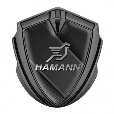 Hamann Bodyside Domed Emblem Graphite Dark Panel Chrome Pegasus