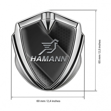Hamann Bodyside Domed Emblem Silver Dark Panel Chrome Pegasus