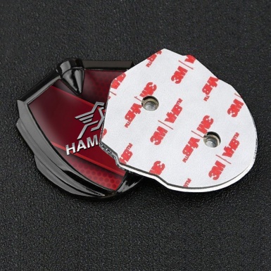 Hamann Emblem Metal Badge Graphite Red Pattern Chrome Pegasus Logo