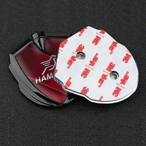 Hamann Emblem Metal Badge Graphite Red Pattern Chrome Pegasus Logo