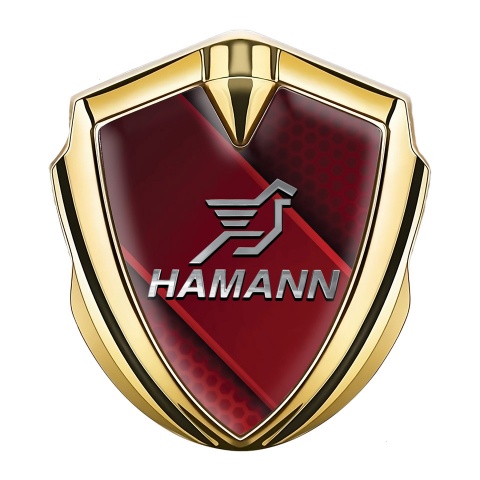 Hamann Emblem Metal Badge Gold Red Pattern Chrome Pegasus Logo