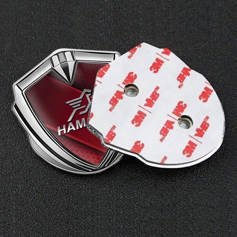 Hamann Emblem Metal Badge Silver Red Pattern Chrome Pegasus Logo