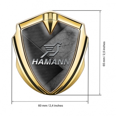 Hamann 3d Emblem Badge Gold Scratched Surface Chrome Pegasus