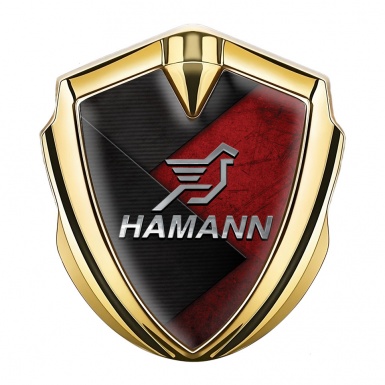 Hamann Silicon Emblem Gold Red Brazed Surface Chrome Pegasus