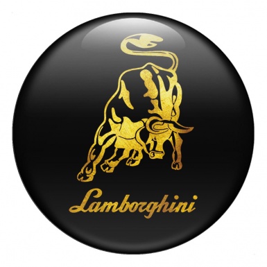Lamborghini Emblems for Center Caps Gold Logo Design Black