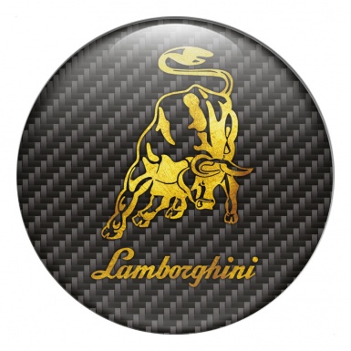 Lamborghini Emblems for Center Caps Gold Logo Design Carbon