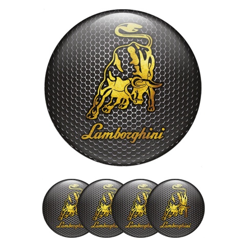 Lamborghini Emblems for Center Caps Gold Logo Design Mesh