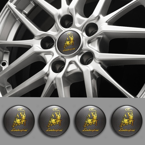 Lamborghini Emblems for Center Caps Gold Logo Design Mesh