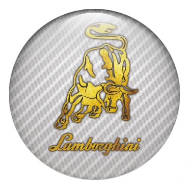 Lamborghini Emblems for Center Caps Gold Logo Design Light Carbon