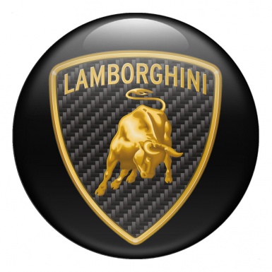 Lamborghini Emblems for Center Caps Carbon Logo Design Black