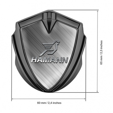 Hamann Badge Self Adhesive Graphite Brushed Aluminum Chrome Pegasus