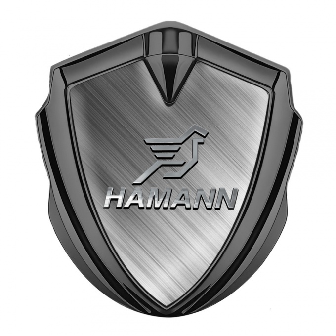 Hamann Badge Self Adhesive Graphite Brushed Aluminum Chrome Pegasus