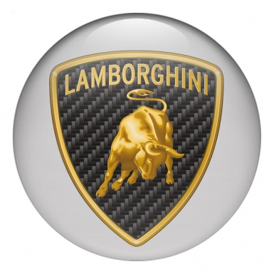 Lamborghini Emblems for Center Caps Carbon Logo Design Grey
