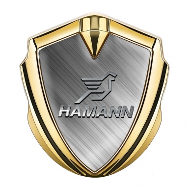 Hamann Emblem Abzeichen selbstklebend Goldtonfarbe Matt Aluminium Auflage