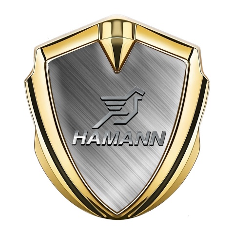 Hamann Badge Self Adhesive Gold Brushed Aluminum Chrome Pegasus