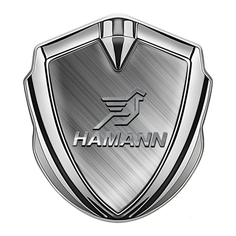 Hamann Badge Self Adhesive Silver Brushed Aluminum Chrome Pegasus