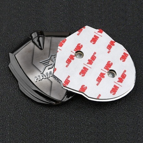 Hamann Emblem Fender Badge Graphite Cut Metal Chrome Pegasus Logo