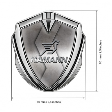 Hamann Emblem Fender Badge Silver Cut Metal Chrome Pegasus Logo