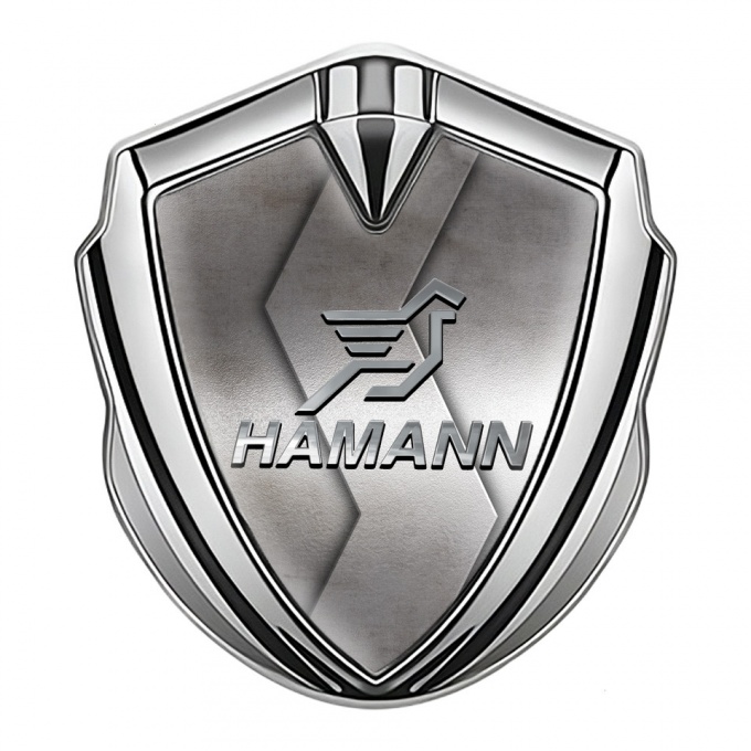 Hamann Emblem Auto Zeichen Silbertonfarbe S Form Metall Auflage