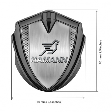 Hamann Metal Emblem Self Adhesive Graphite Steel Panel Chrome Pegasus