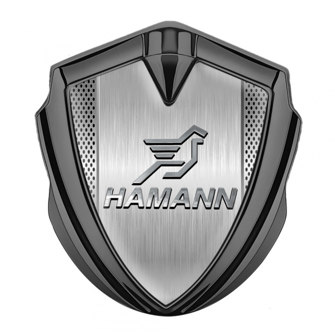 Hamann Metal Emblem Self Adhesive Graphite Steel Panel Chrome Pegasus