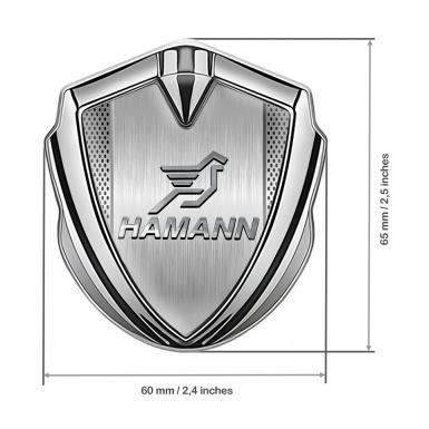 Hamann Metal Emblem Self Adhesive Silver Steel Panel Chrome Pegasus