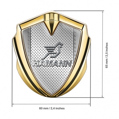 Hamann Fender Emblem Badge Gold Light Treadplate Chrome Pegasus