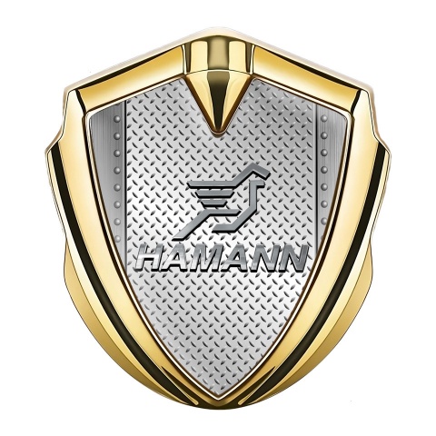 Hamann Fender Emblem Badge Gold Light Treadplate Chrome Pegasus