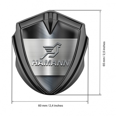 Hamann Emblem Self Adhesive Graphite Metal Panel Chrome Pegasus Logo