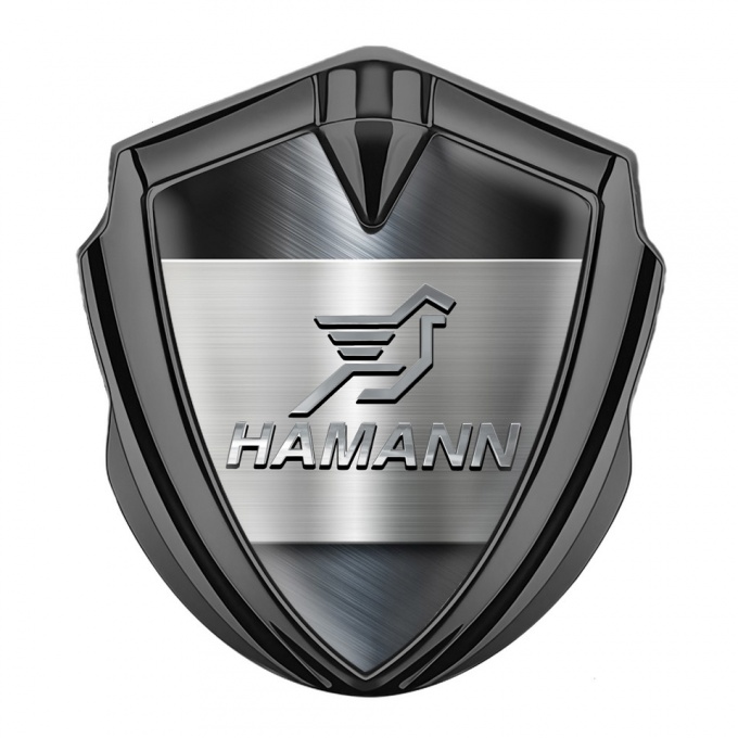 Hamann Emblem Self Adhesive Graphite Metal Panel Chrome Pegasus Logo