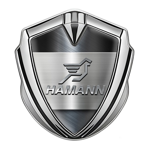 Hamann Emblem Self Adhesive Silver Metal Panel Chrome Pegasus Logo