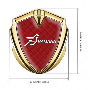 Hamann Metal Emblem Badge Gold Red Carbon White Pegasus Logo