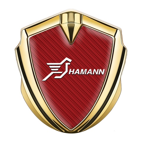 Hamann Metal Emblem Badge Gold Red Carbon White Pegasus Logo