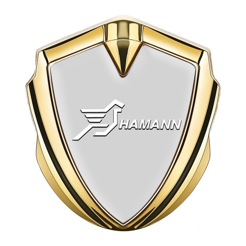 Hamann Domed Emblem Badge Gold Grey Base White Pegasus Logo