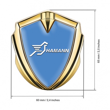 Hamann Emblem Ornament Gold Ice Blue Base White Pegasus Logo