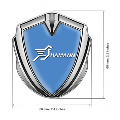 Hamann Emblem Ornament Silver Ice Blue Base White Pegasus Logo